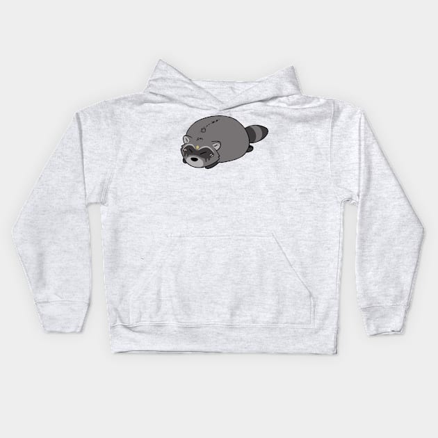 cute racoon Kids Hoodie by Sasaku